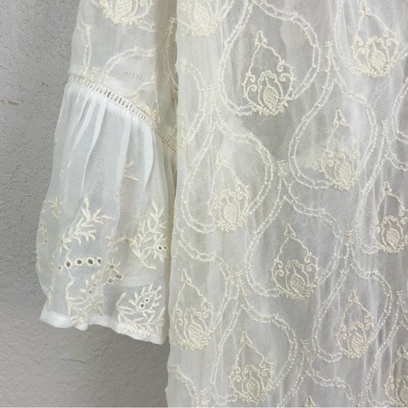 NWT Anthropologie The Deco Tunic Swim Coverup Cream Ivory XL Boho - Picture 8 of 12